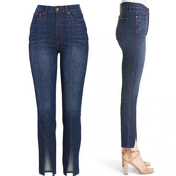 Alice + Olivia Denim - Alice+Olivia AO. LA You Look Good Jeans High Rise Front Ankle Slits SZ 26